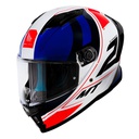 MT Full Face Helmet Poun A7 White/Red/Black