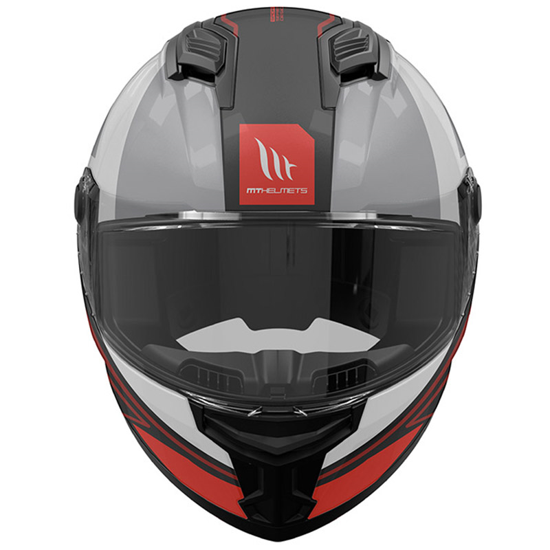 MT Full Face Helmet Poun B5 Grey/Red/Black