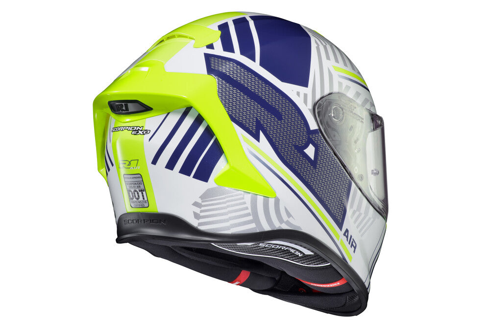 Scorpion EXO Full Face Helmet R1 Victory White/Blue