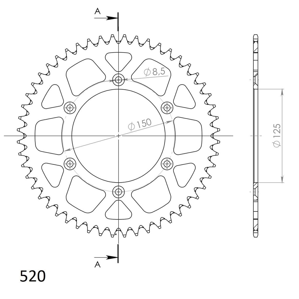 Supersprox Aluminium Rear Sprocket 50T Orange KTM|HSQ  125-701cc