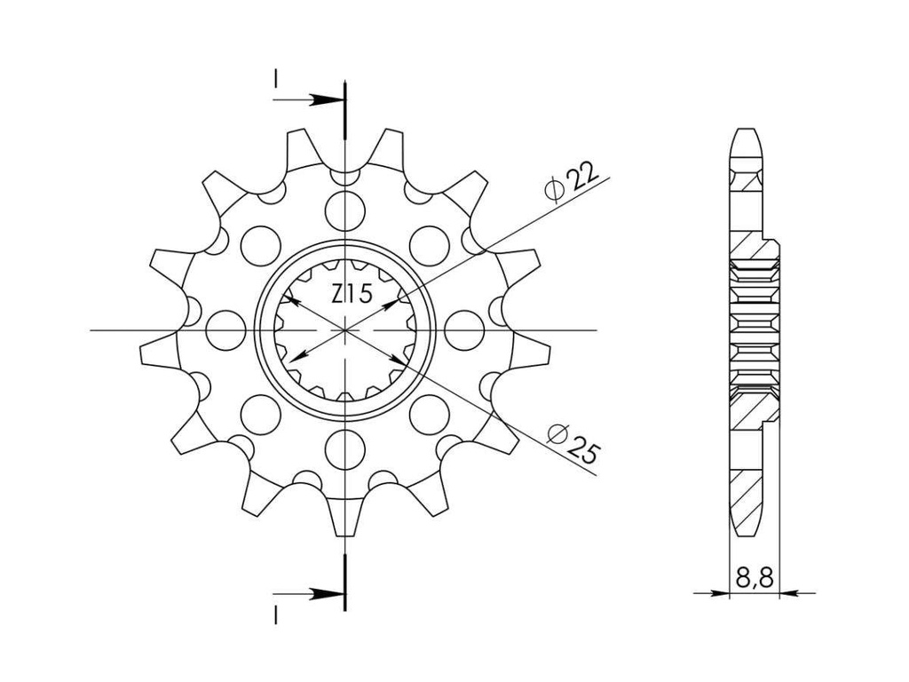 Supersprox Steel Front Sprocket 15T KTM|HSQ 450-525