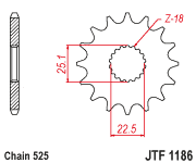 JT Sprocket Front JTF1186 17T