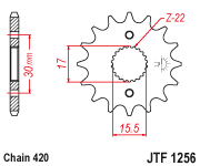 JT Sprocket Front JTF1256 15T