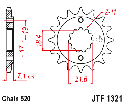 JT Sprocket Front JTF1321 14T