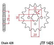 JT Sprocket Front JTF1425 14T