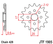 JT Sprocket Front JTF1905 13T