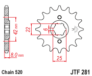 JT Sprocket Front JTF281 15T