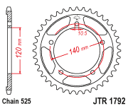 JT Sprocket Rear JTR1792 47T