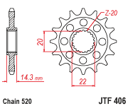 JT Sprocket Front JTF406 16T