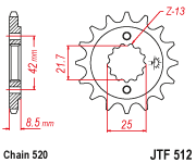 JT Sprocket Front JTF512 15T