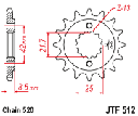 JT Sprocket Front JTF512 15T