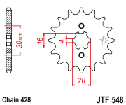 JT Sprocket Front JTF548 14T