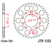 JT Sprocket Rear JTR1332 45T