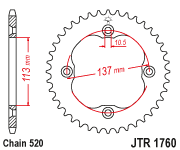 JT Sprocket Rear JTR1760 36T