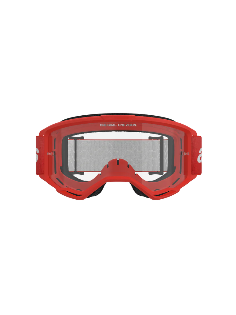 Alpinestars Vision 3 Wordmark MX Goggles Red Clear