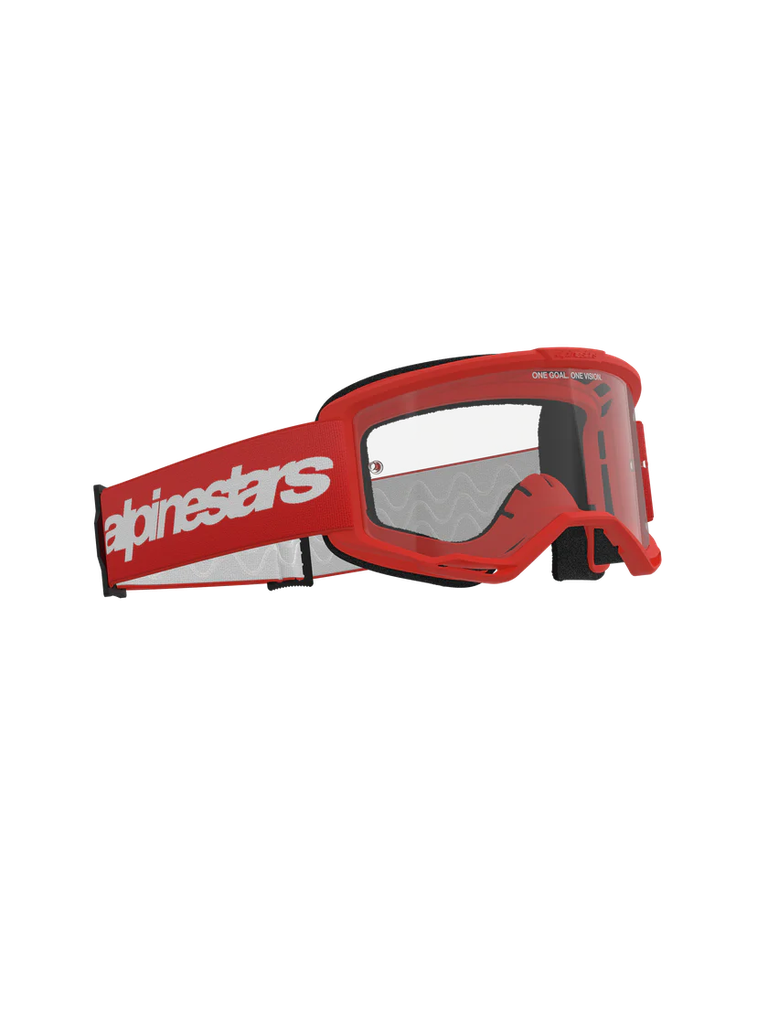 Alpinestars Vision 3 Wordmark MX Goggles Red Clear