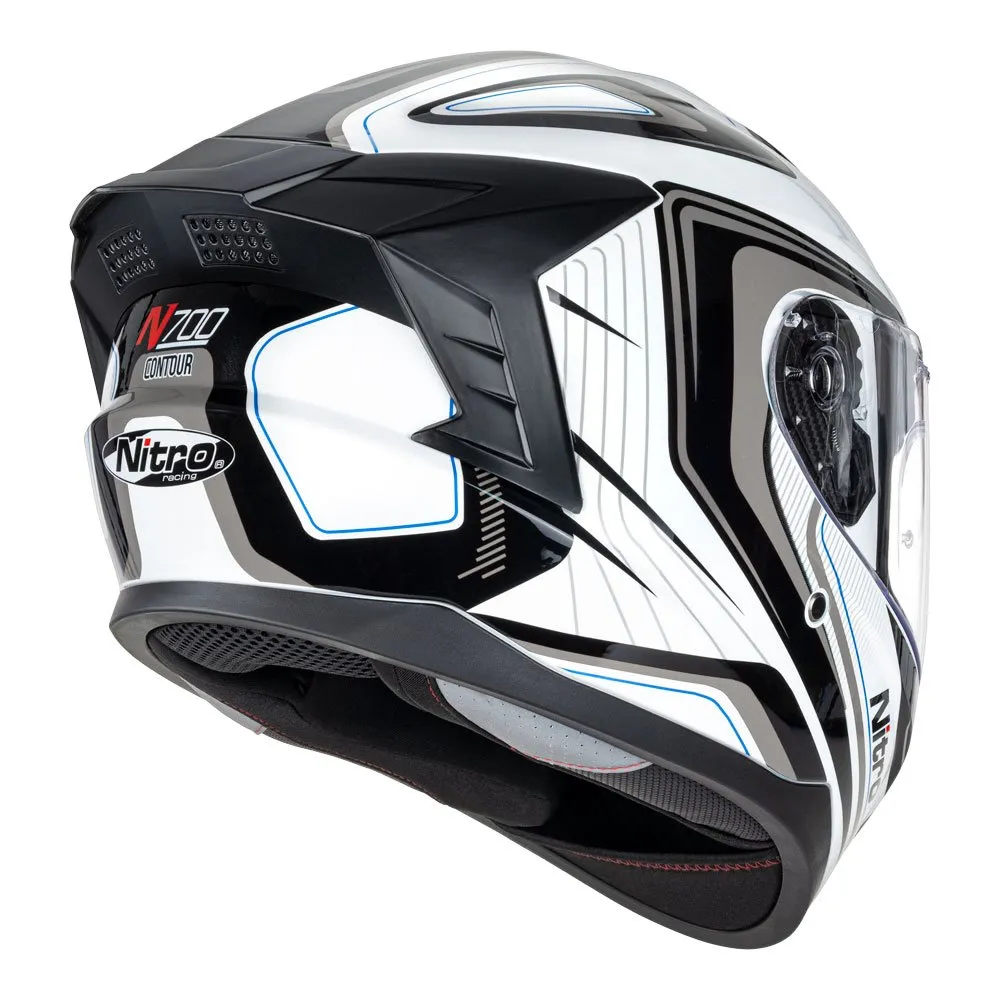 Nitro Helmet Full Face N700 Contour Black/White/Gun Metal
