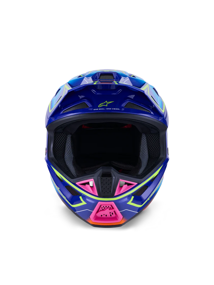 Alpinestars Supertech M7 Cast Helmet Blue/Pink/Yellow Fluo ECE06