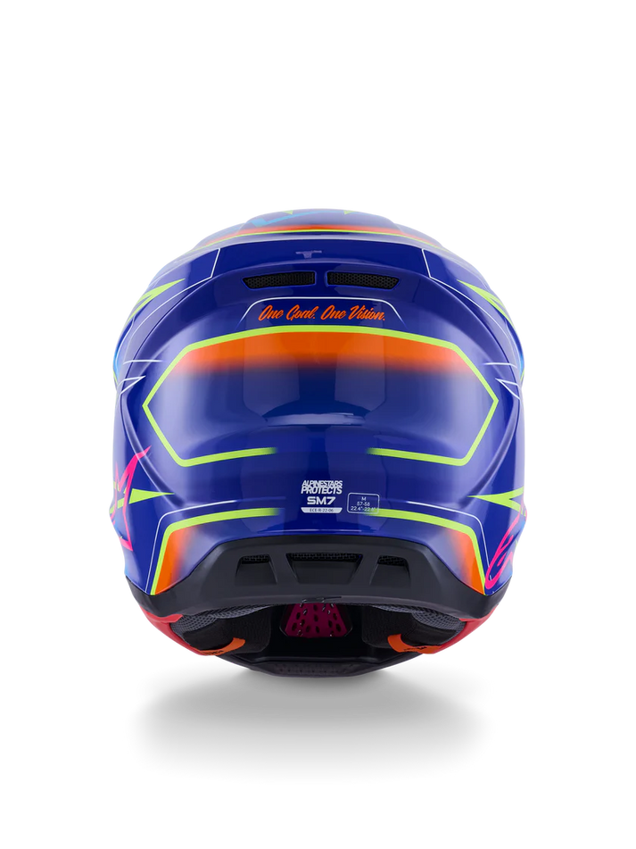 Alpinestars Supertech M7 Cast Helmet Blue/Pink/Yellow Fluo ECE06
