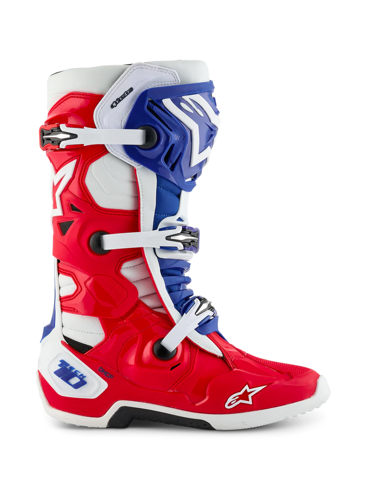 Alpinestars Tech 10 Boots Bright Red/ White/Blue