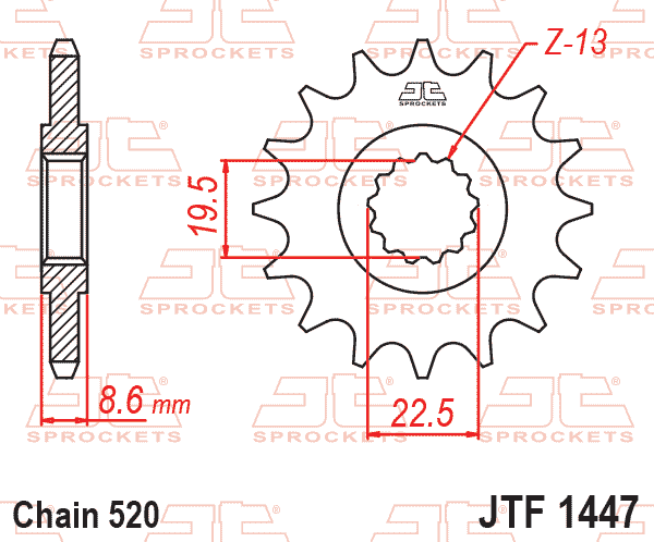 JT Sprocket Front JTF1447 14T