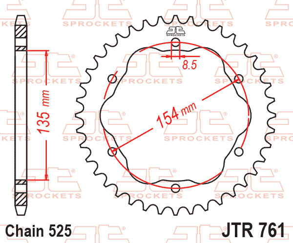 JT Sprocket Rear JTR761 38T
