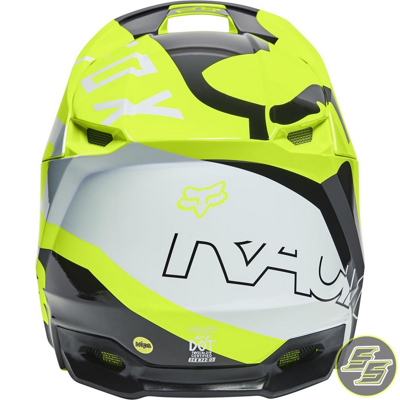 Fox V1 Skew MX Helmet Flo Yellow | Sprocket Sport