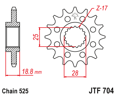 JT Sprocket Front JTF704 16T