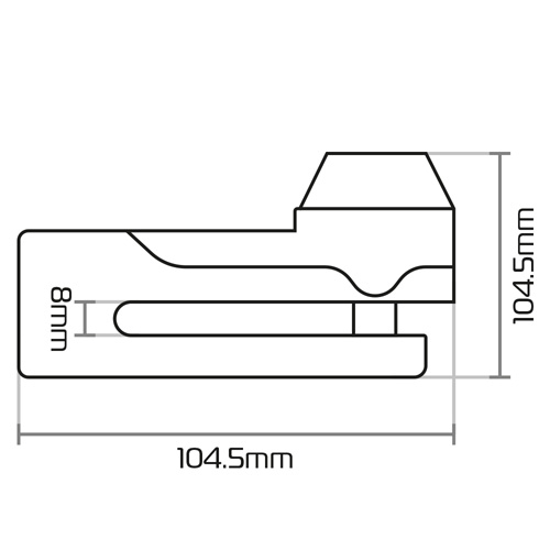 Oxford Titan Disc Lock 10mm Yellow