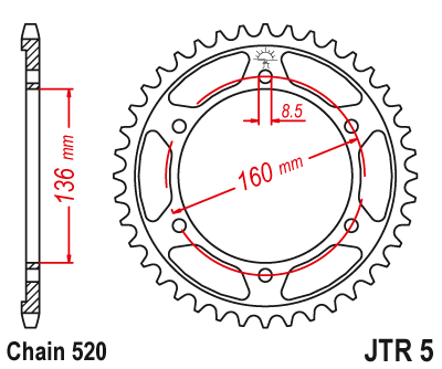 JT Sprocket Rear JTR5 47T