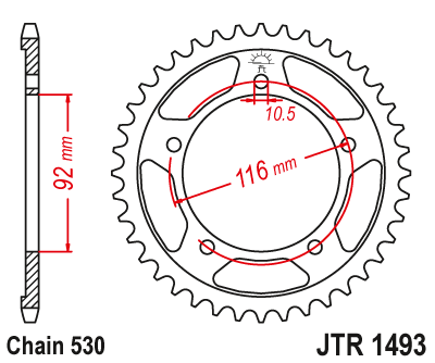 JT Sprocket Rear JTR1493 41T