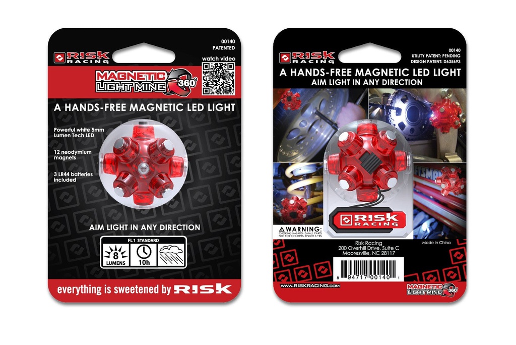 Risk Racing Magnetic Light Mine Hands Free Flashlight