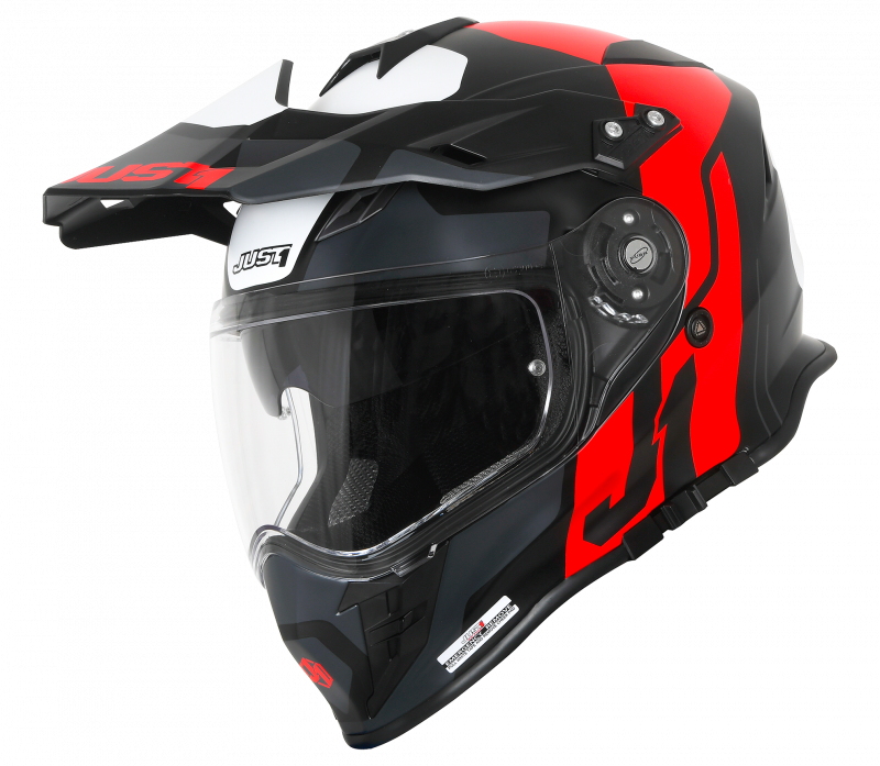 Just1 J34 Pro Tour Adventure Helmet Fluo Red/Black