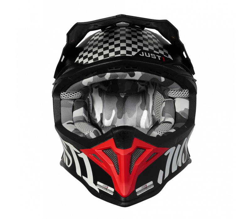 Just1 J39 Rock MX Helmet Red/White/Black