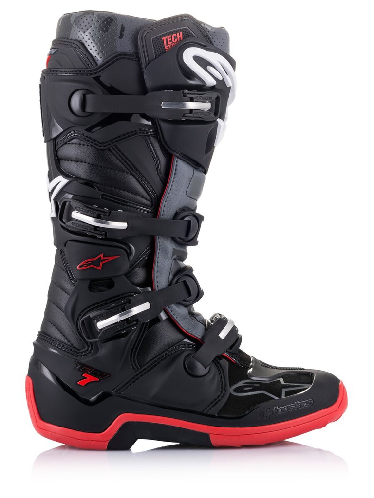 Alpinestars Tech 7 MX Boots Black Charcoal Grey Red Sprocket Sport