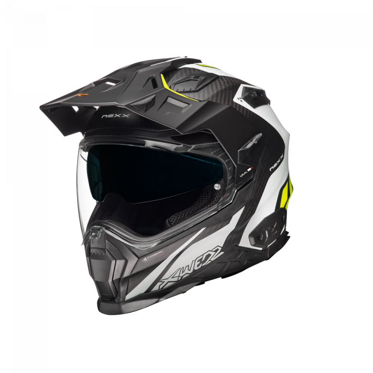 Nexx X.WED2 Carbon Vaal Adventure Helmet Matt White/Neon