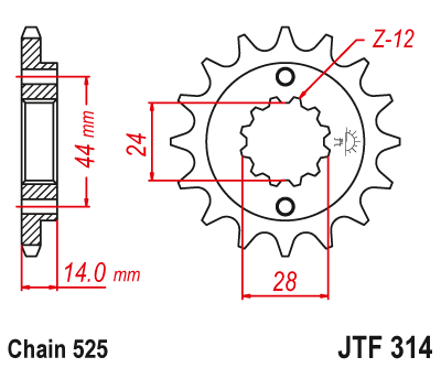 JT Sprocket Front JTF314 15T