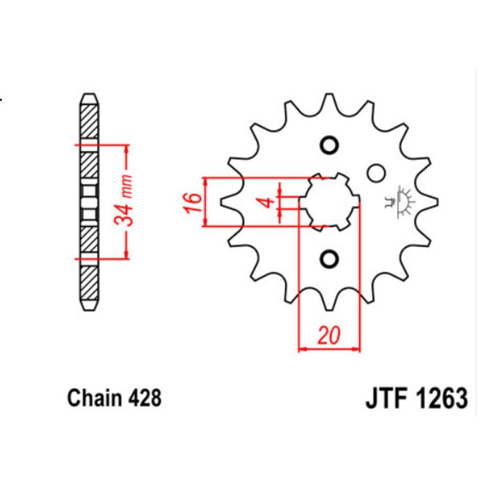 JT Sprocket Front JTF1263 16T