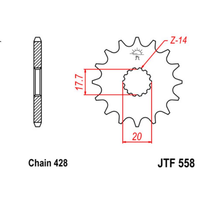 JT Sprocket Front JTF1309 14T