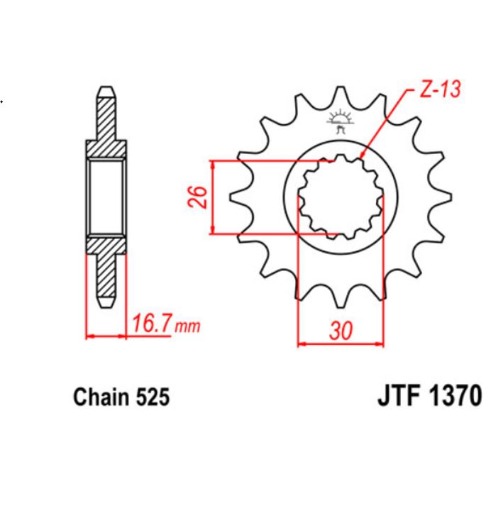 JT Sprocket Front JTF1370 16T