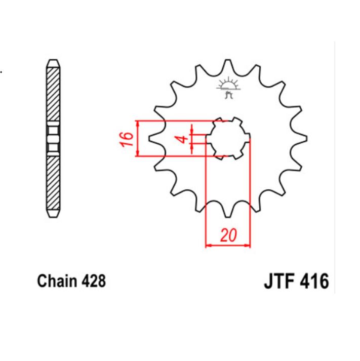 JT Sprocket Front JTF416 14T