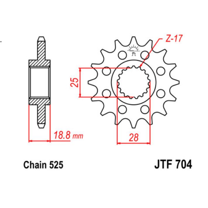 JT Sprocket Front JTF704 17T