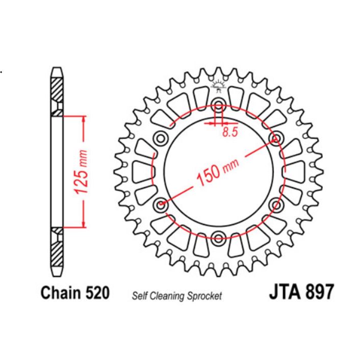 JT Sprocket Rear JTA897 49T Racelite Aluminium