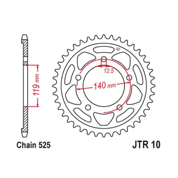 JT Sprocket Rear JTR10 45T