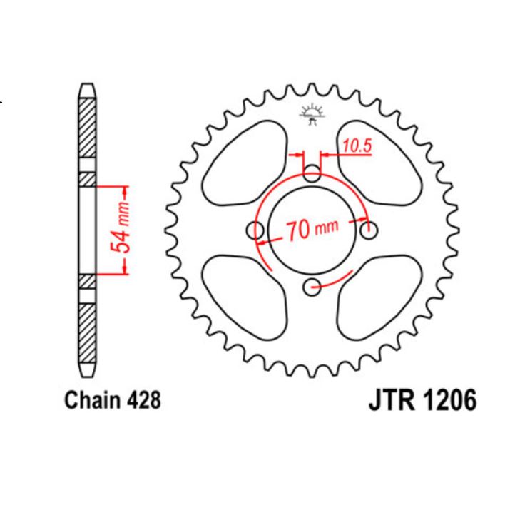 JT Sprocket Rear JTR1206 42T