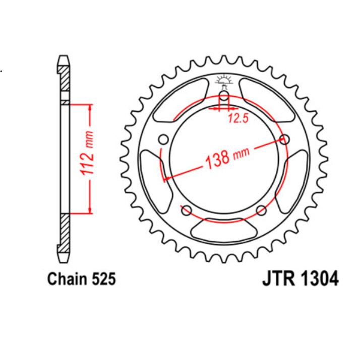 JT Sprocket Rear JTR1304 42T