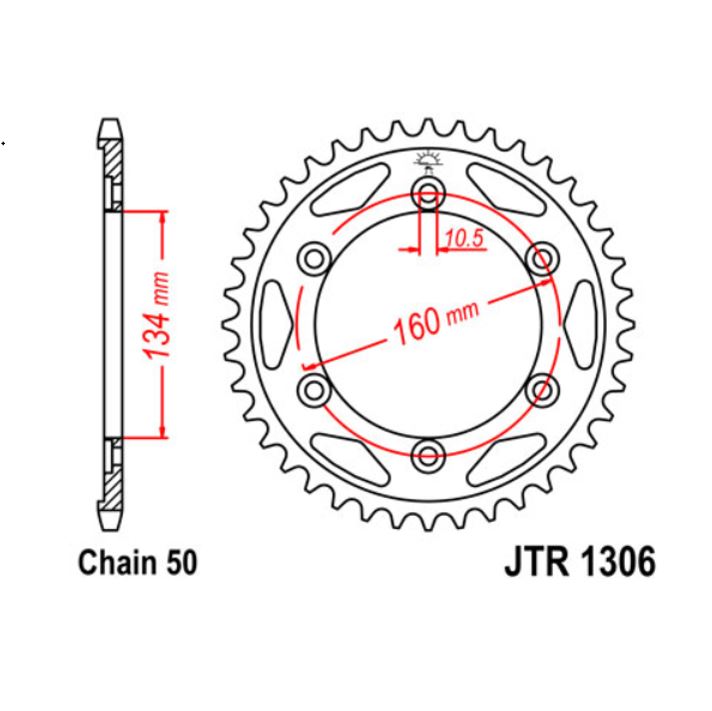 JT Sprocket Rear JTR1306 42T