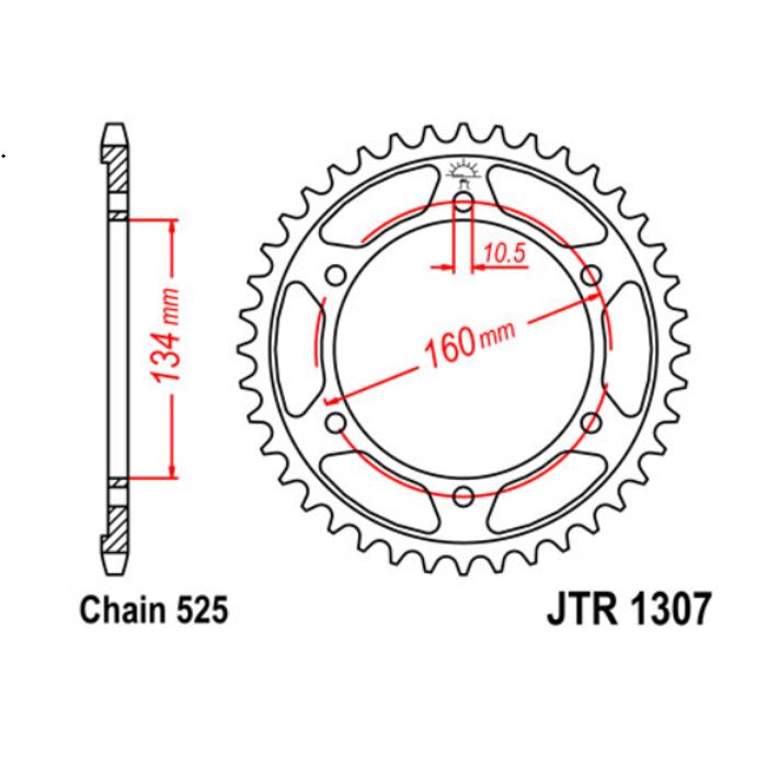 JT Sprocket Rear JTR1307 41T