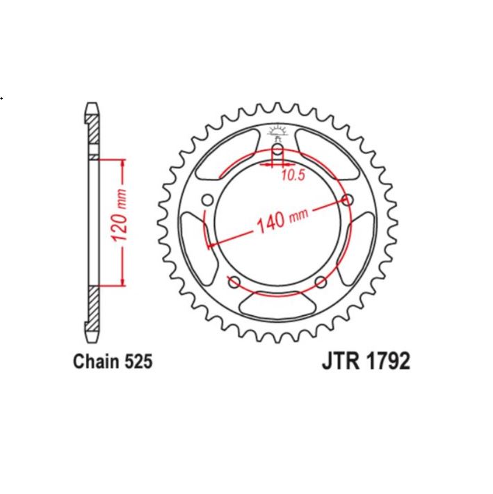 JT Sprocket Rear JTR1792 45T