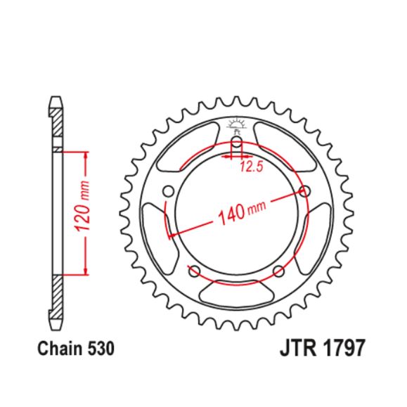 JT Sprocket Rear JTR1797 41T